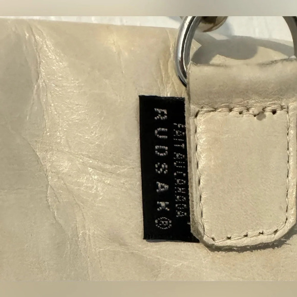Rudsak leather shoulder hand bag clutch ivory envelope purse foldover cream rare - Picture 5 of 7